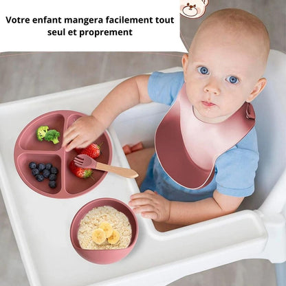 Coffret repas bébé - Rose